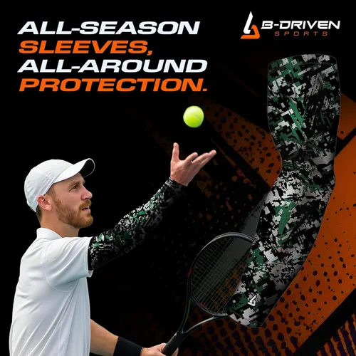 Miniatura 8 de B-Driven Sports Pro Fit - Manga de compresión para hombres, mujeres y jóvenes, baloncesto, béisbol, fútbol, diseños digitales individuales