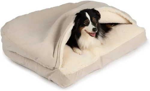 Miniatura 13 de Snoozer Pet Products Cama de lujo para perros estilo cueva rectangular con microserraje, pequeña, antracita