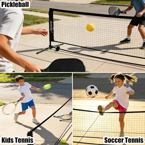 Miniatura 6 de Aoneky Mini red de tenis portátil para entrada - Red de tenis de fútbol para niños - Red de pickleball