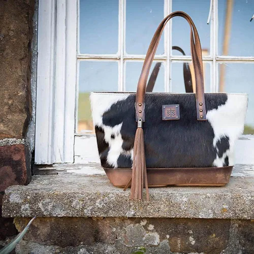 Miniatura 6 de STS Ranchwear Classic Cowhide Tote Ladies Leather Zip Multi