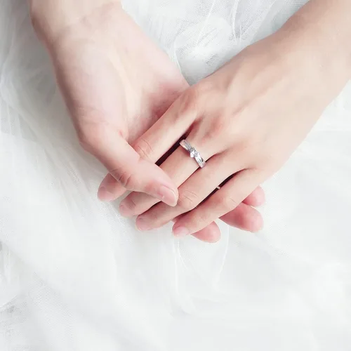 Miniatura 5 de AVECON Anillo de compromiso de plata de ley 925 con forma de corazón para ella, anillo solitario de compromiso de boda, eternidad, aniversario