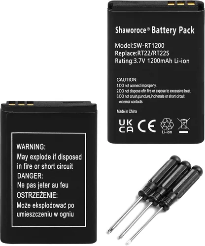 2 baterías de 1200 mAh compatibles con Retevis Radio RT22 RT22S RT15 RT19 WLN KD-C1 Walkie Talkie Li-ion Batería Recargable 3.7V con 3