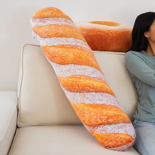 Miniatura 4 de Much Comfort Almohada de 42" 3D en forma de baguette rústica - Hecha con tela suave y ultra premium - Linda, cómoda, de felpa, cojín