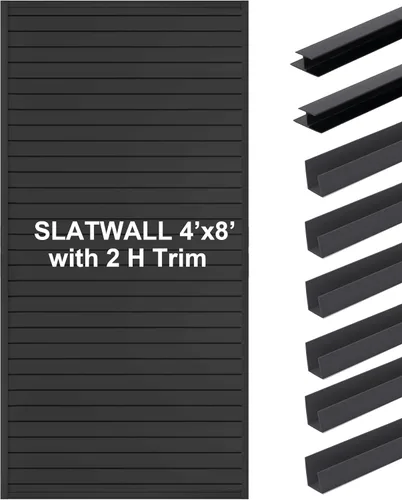 Miniatura 18 de Slatwall Panel organizador de garaje resistente montado en la pared, paneles de listones de PVC, sistema de almacenamiento para el hogar, Gris