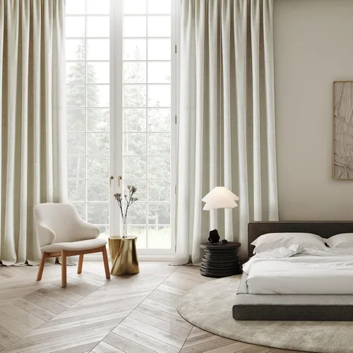 Miniatura 3 de Melodieux Cortinas de lino de 63 pulgadas de largo para dormitorio, cortinas de arpillera con textura de lino con bolsillo para barra, cortinas
