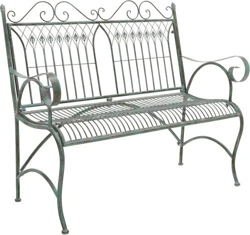 Miniatura 6 de SAFAVIEH Outdoor Collection Leah - Juego de 4 piezas de hierro forjado con pergamino victoriano, color verde oscuro antiguo