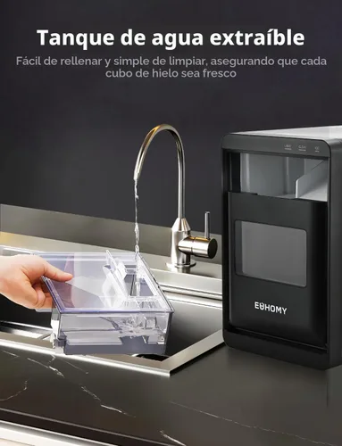 Miniatura 6 de EUHOMY - Fabricador de hielo para encimera de pepitas, máquina de hielo de 40 libras/24 horas, autolimpieza, fabricador de hielo sónico de encimera