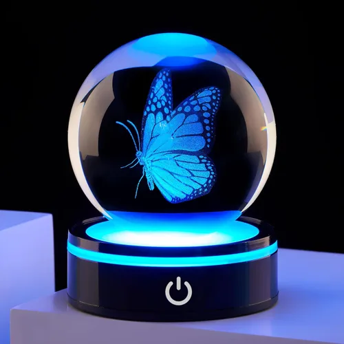 Miniatura 9 de Decoración de medusas de bola de cristal 3D, regalo para hombres y mujeres: luz nocturna de biología oceánica, regalos para hija/hijo, cumpleaños