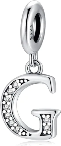 BETTY&SARAH Dijes de plata de ley 925 con letras para pulseras y collares, dije con inicial del alfabeto, regalo de joyería para mujer