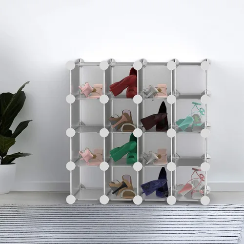Miniatura 5 de Lavish Home - Organizador de cubos con 16 estantes de cubo con estantes modulares entrelazados, personalizables, apilables para organización