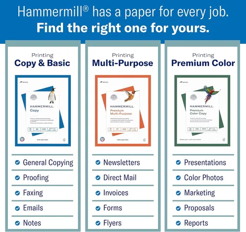 Miniatura 3 de Hammermill Papel de impresora, papel de copia de color prémium de 32 lb, 8.5 x 11 pulgadas - 8 resmas 4000 hojas - brillo 100, fabricado