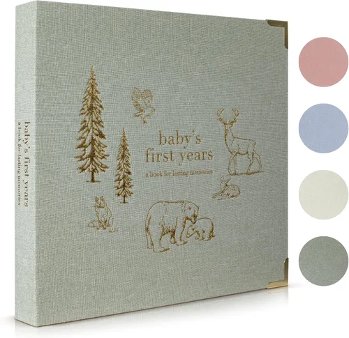 Miniatura 10 de Libro de recuerdos de bebé para niños y niñas – Libro atemporal para bebés de 5 años – Libro de recortes de diario neutro o álbum de fotos