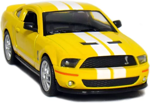 Miniatura 2 de KiNSMART Ford Shelby GT500 2007 con rayas de carreras escala 1:38 5 pulgadas de metal fundido a presión modelo de juguete Muscle Car (4 unidades)