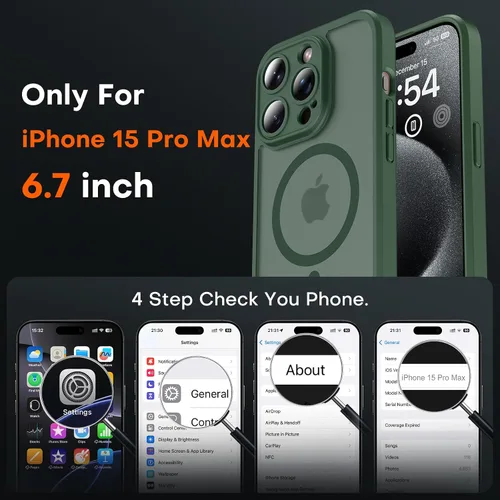 Miniatura 633 de TOCOL Funda para iPhone 11, compatible con Magsafe, protección completa de cámara, imanes integrados, protección contra caídas, funda translúcida