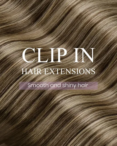 Miniatura 4 de LaaVoo Extensiones de Cabello con Clip Ombre Cabello Humano Real 16 Pulgadas Extensiones de Cabello Humano con Clip Marrón Oscuro a Marrón Caramelo