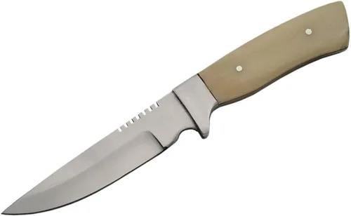 Miniatura 2 de SZCO Cuchillo Bowie Full Tang de 7 pulgadas, cuchillos de campamento con hoja de acero inoxidable, mango de hueso recto y funda, cuchillo