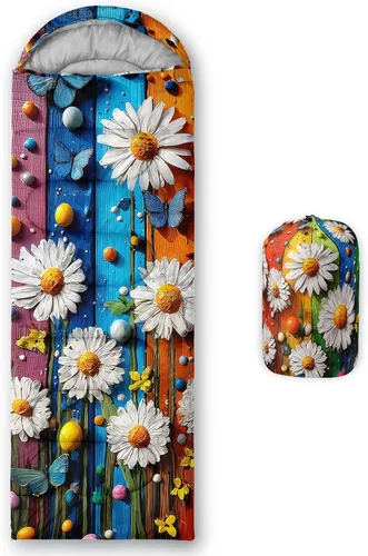 Miniatura 30 de Saco de dormir con estampado lneffble, sacos de dormir, saco de dormir para acampar al aire libre, adecuado para niños, portátil para niños y niñas