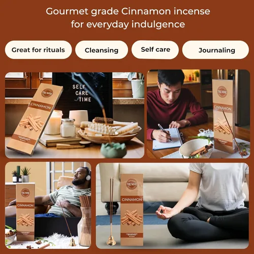 Miniatura 5 de Varitas de incienso de canela, paquete de 100 varillas de incienso, Incienso de Canela, hechas con ingredientes naturales de aroma, insense