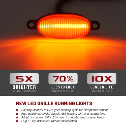 Miniatura 3 de Luces LED ámbar Raptor con lente ahumada para Ford F150 SVT Raptor Pick Up 2017-2019 Ford Raptor Pick Up 2017-2019 parrilla delantera conducción