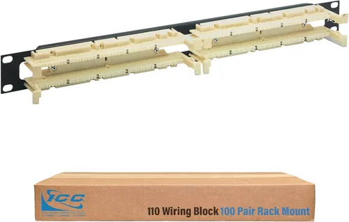 Miniatura 12 de ICC 110 pies de bloque de cableado para 100 pares de bloques de cableado 110, soportes de soporte de montaje en pared, 1 par