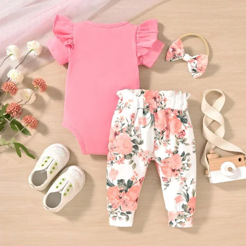Miniatura 70 de fioukiay Conjunto de ropa de verano para bebés y niñas recién nacidas prematuros, mameluco, pantalones, diadema, conjunto de ropa para el verano
