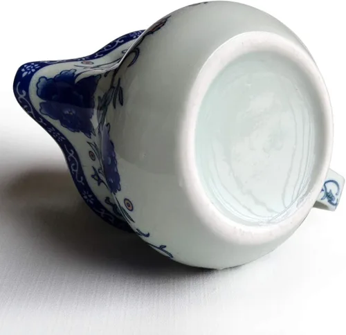 Miniatura 8 de Tetera 16.9 fl oz Azul Blanco Peonía Flor Porcelana Hervidor Inoxidable Infusor (Mudán Flor 16.9 fl oz)