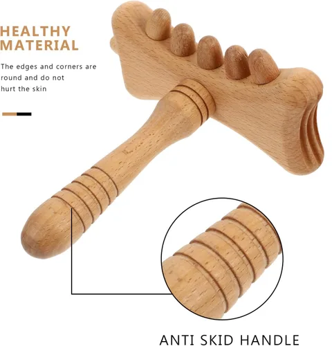 Miniatura 8 de Beech Guasha Stick for Body Scraping Massage Portable Multi-Functional Massager for Shoulder Neck Back Relief Enhances and Skin Absorption for Adults