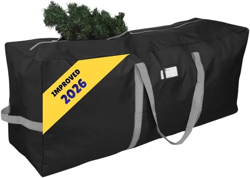 Bolsa de almacenamiento para árbol de Navidad que se adapta hasta a 2 m Árbol navideño desmontado de 50 x 15 x 20 pulgadas, contenedor, caja de Negro
