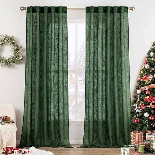 Miniatura 26 de MIULEE Cortinas de lino blanco de 108 pulgadas de largo para dormitorio, sala de estar, cortinas de ventana con textura de lino suave y grueso, Lino