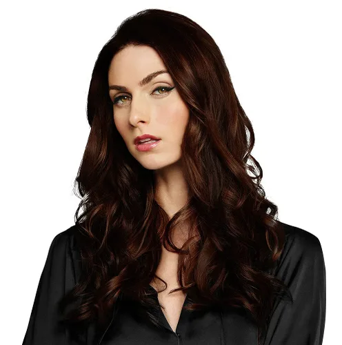 Miniatura 6 de HairDo - Extensiones onduladas de 22 pulgadas, color R2 EBONY, 4 piezas de cabello sintético con clip, resistentes al calor, pelo fino, rizado