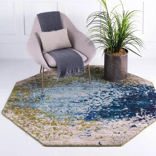 Miniatura 22 de Unique Loom Estrella Collection - Alfombra de área Vella (9' x 12' 2" Rectángulo Azul/Gris)