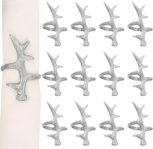 Miniatura 16 de Juego de 6 servilleteros con diseño de estrella, de aluminio duradero, para mesas elegantes, servilleteros de metal, resistente al óxido, decoración