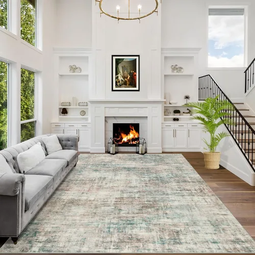 Miniatura 21 de Alfombras de Pasillo Lavables de 2'6''x8': Alfombra de Pasillo Moderna Abstracta para Interiores, Suave, Pelo Bajo, Alfombra Delgada, Multi