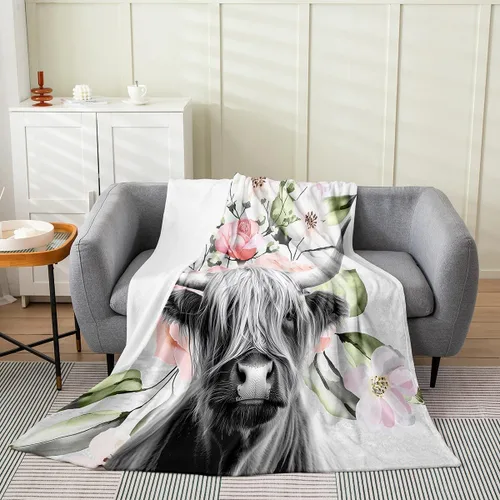 Miniatura 12 de Erosebridal Manta de hojas para niños, niñas y hombres, manta de forro polar colorida, manta de cama de hojas de mandala bohemio, 30 x 40 pulgadas