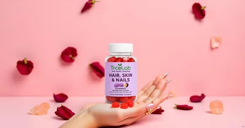 Miniatura 7 de Gomitas para el cabello, piel y uñas, gomitas para el crecimiento del cabello con 6000 mcg de biotina, sabor a maracuyá, vitaminas A, C, D, E