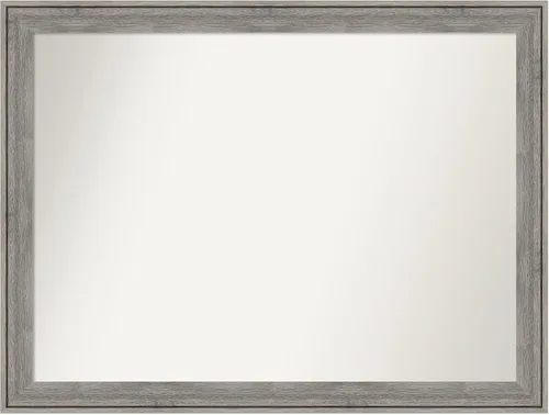 Miniatura 518 de Amanti Art Espejo de pared personalizado no biselado (24.5 x 24.5 pulgadas), marco gris marrón alta, varios tamaños personalizados, espejo de baño