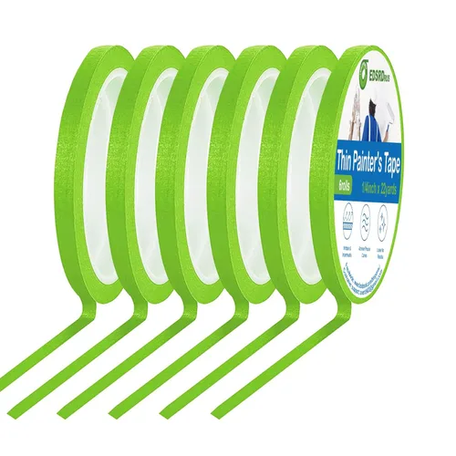 EDSRDRUS Cinta Delgada para Pintores 1/8", 1/4", 1/2" Opciones de Ancho Cinta de Pintor Cinta de Pintura Cinta de Enmascarar de Línea Fina, Cinta