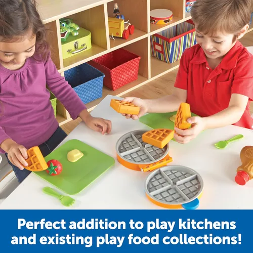 Miniatura 5 de Learning Resources New Sprouts Waffle Time - Juguetes de Cocina de Comida de Juego de Simulación para el Desayuno, Juego Educativo Montessori
