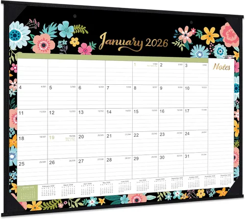 Miniatura 10 de Calendario de escritorio 2026, calendario de escritorio grande 2026, enero 2026 a diciembre de 2026, 22 x 17 pulgadas, 12 meses, protectores
