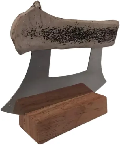 Miniatura 2 de Cuchillo y soporte de Ulu de asta cultivada de Alaska