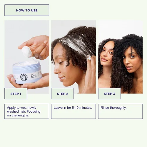 Miniatura 3 de Maria Nila Coils & Curls Finishing Hair Mask, 8.5 Fl Oz, For Curly & Wavy Hair, Jojoba oil to Stay Hydrated while Washing