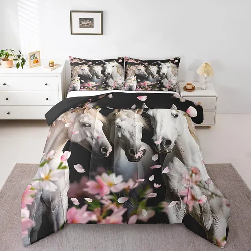 Miniatura 12 de Erosebridal Juego de edredón de hojas bohemias, juego de edredón de hojas exóticas para adultos, juego de ropa de cama rústica tamaño individual