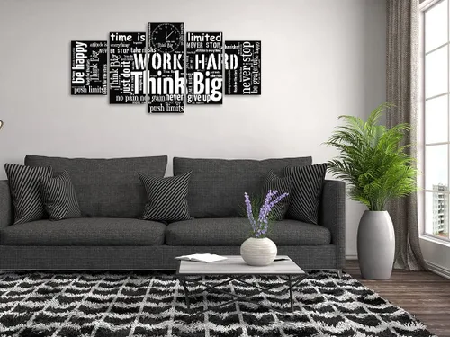 Miniatura 2 de Biufo Arte de Pared con Citas Inspiradoras Lienzo Impreso Blanco y Negro Palabras Motivacionales Imagen para Sala de Estar Dormitorio Oficina