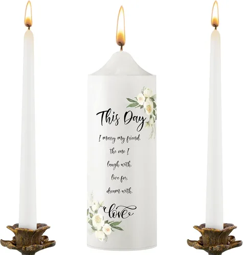 Miniatura 8 de Juego de velas de unidad Frienda para ceremonia de boda Velas de unidad de boda en forma de cono Accesorios para ceremonia religiosa católica (Cruz)
