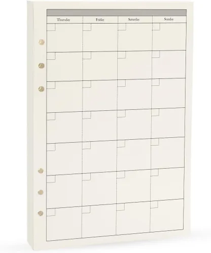 Miniatura 24 de Insertos de planificador A5, recargables para repuestos Filofax, arphia, 6 anillas, puntos, líneas, cuadrículas, lisos, 80 hojas/160 páginas para un