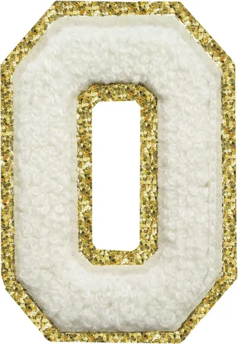 Miniatura 163 de Parches de letras termo-adhesivas de felpilla para chaquetas, parches de letras universitarias con brillantina para planchar en la letra azul A
