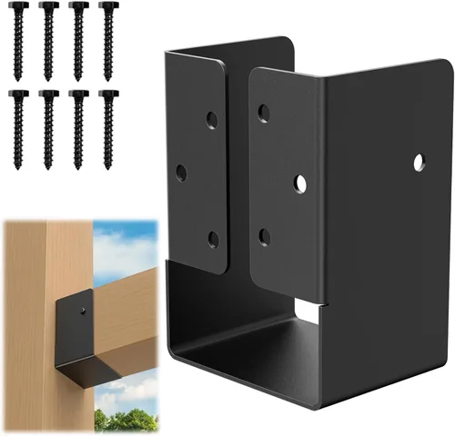 FMhotu Soporte de Viga Oculto (1 Paquete), Soporte de Viga de 4"x6" con Brida Oculta para Exteriores con Tornillos, Soportes de Viga de Montaje