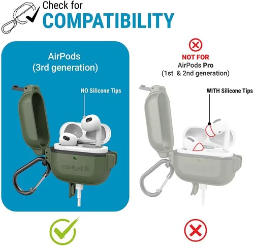 Miniatura 2 de Catalyst Funda de protección total para AirPods de 3ª generación, funda impermeable de 330 pies para AirPods 3, funda a prueba de golpes