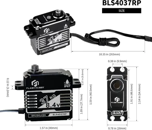 Miniatura 4 de Servos sin escobillas de 81.6 lbs, servo de alto par de 8.4 V, servo de Crwaler RC impermeable IP67 compatible con Sanwa SSR/NB4/Futaba