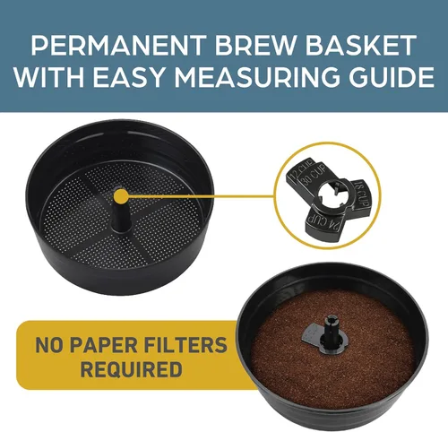 Miniatura 5 de Cafetera West Bend de aluminio altamente pulido con control automático de temperatura, preparación de una taza por minuto y fácil limpieza. Incluye